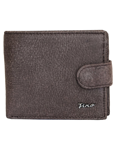 Fino DWS-806S Genuine Leather Wallet with SD Card Holder & Box - Dark Brown