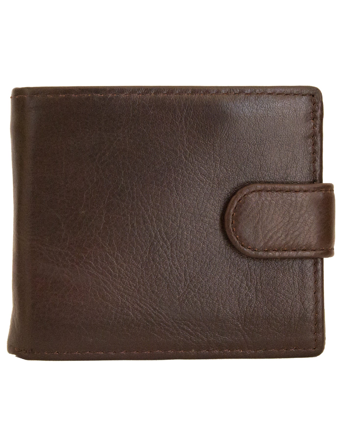 Fino DWS-809 Genuine Leather Bifold Card Wallet with Box - Dark Brown