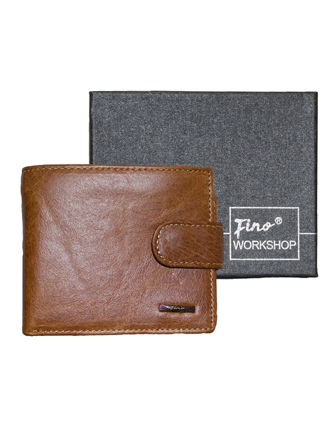 Fino DWS-811 Genuine Leather Bifold Card Holder Wallet with SD Card Holder & Box