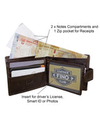 Fino DWS-818 Genuine Leather Cow Skin Card Holder Wallet with SD Card Holder & Box