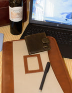Fino DWS-818 Genuine Leather Cow Skin Card Holder Wallet with SD Card Holder & Box