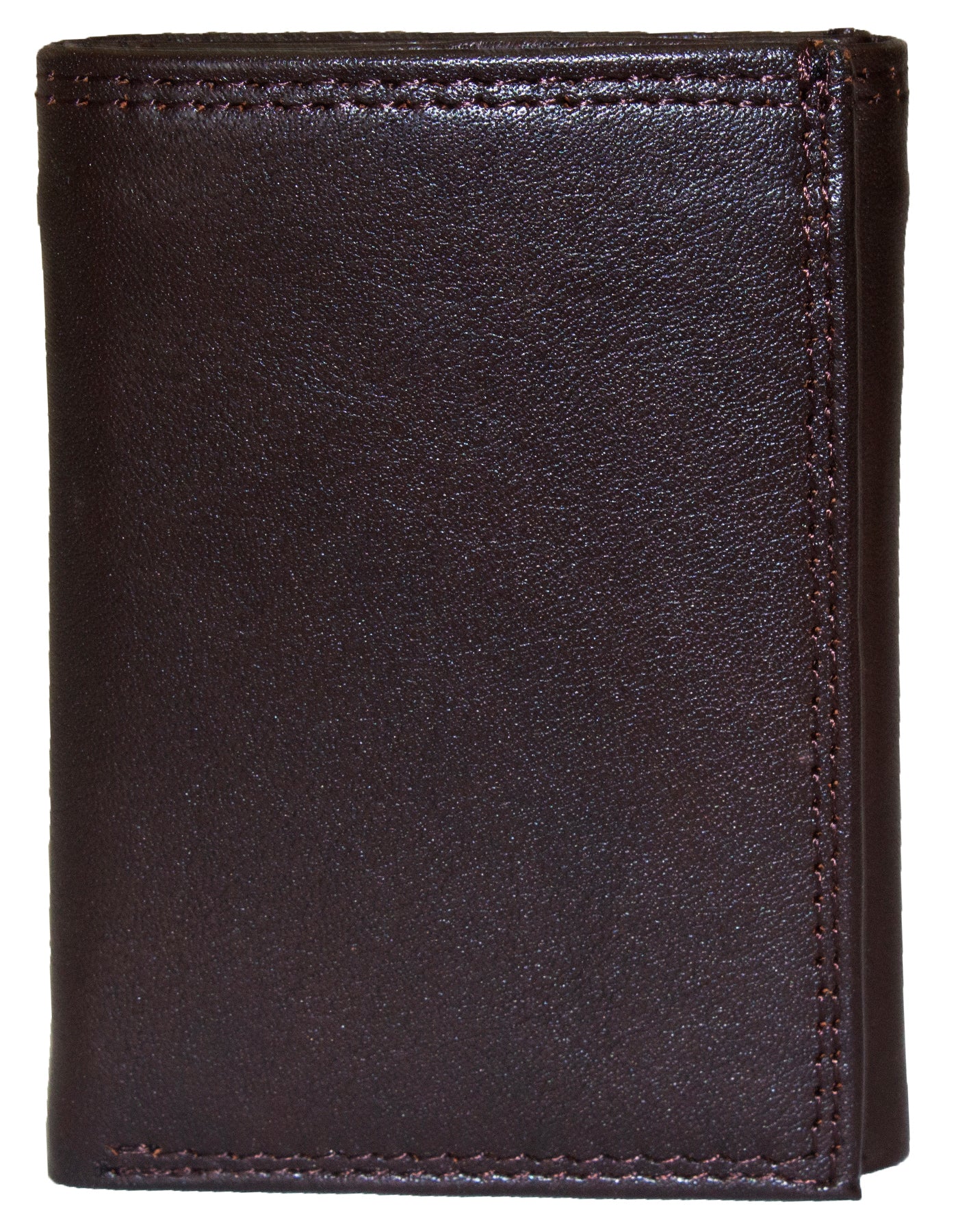 Fino DWS-824 Genuine Leather Plain Slim Compact Trifold Wallet with Box