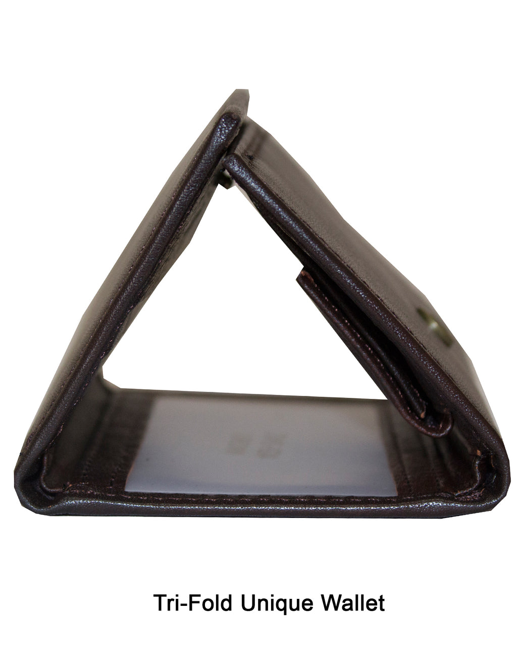 Fino DWS-824 Genuine Leather Plain Slim Compact Trifold Wallet with Box