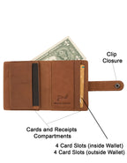 Fino DWS-828 Genuine Leather Slim Bifold Card Holder Wallet with Box