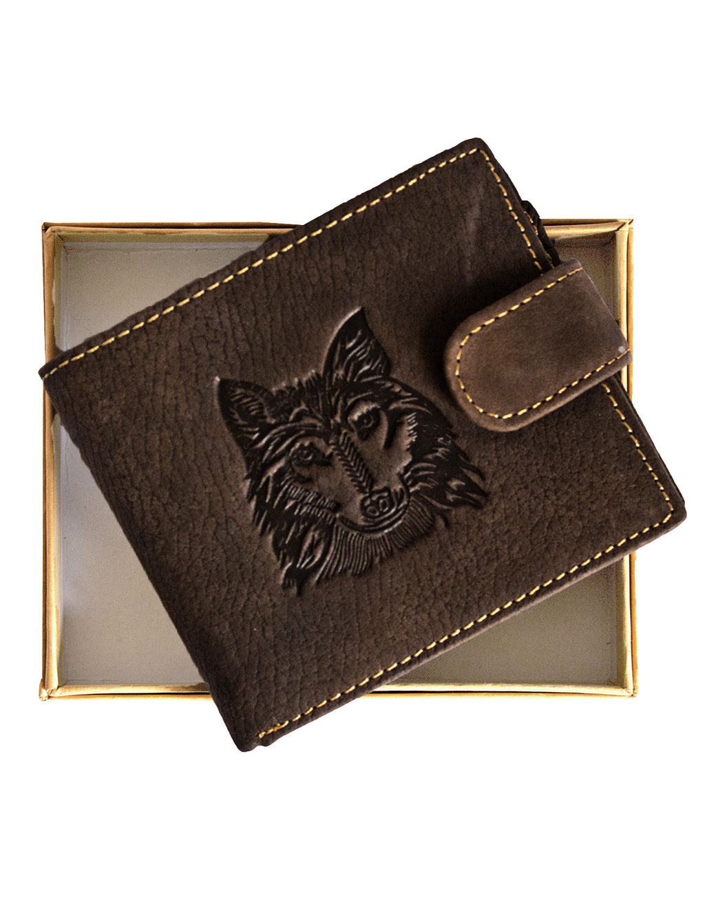 Fino DWS-83071S Genuine Leather Embossed Card Wallet with SD Card Holder & Box