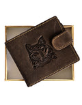 Fino DWS-83071S Genuine Leather Embossed Card Wallet with SD Card Holder & Box
