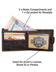 Fino DWS-8703A Genuine Leather Textured Wallet with Box