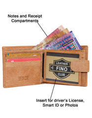 Fino DWS-8703 Genuine Leather Unique Stitched SD Card Holder Wallet with Box