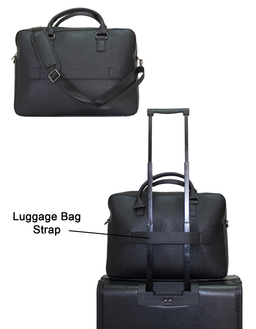 Fino E18-BC02 Faux Leather 17” Laptop Business Briefcase for Travel