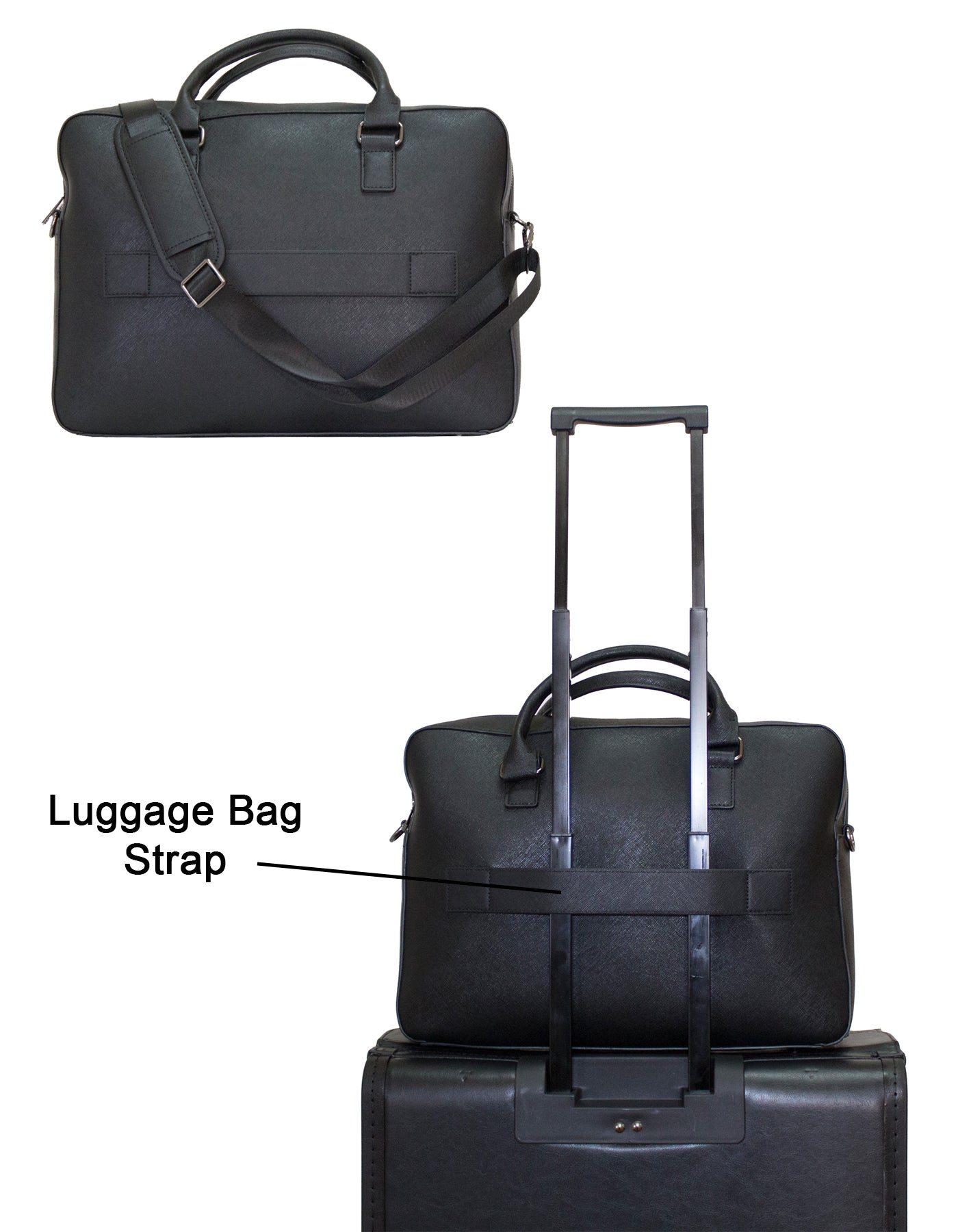 Fino E18-BC02 Faux Leather 17” Laptop Business Briefcase for Travel