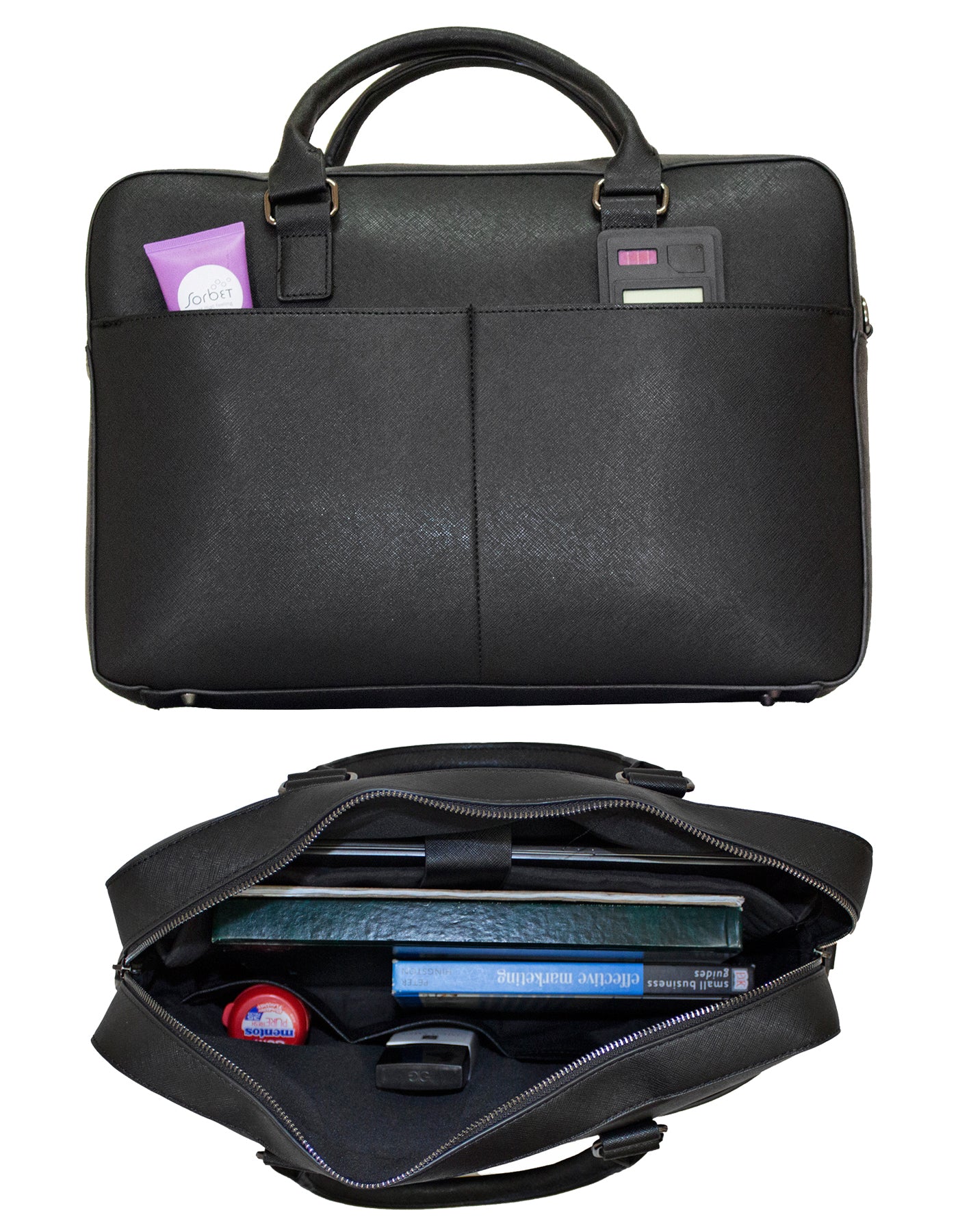Fino E18-BC02 Faux Leather 17” Laptop Business Briefcase for Travel