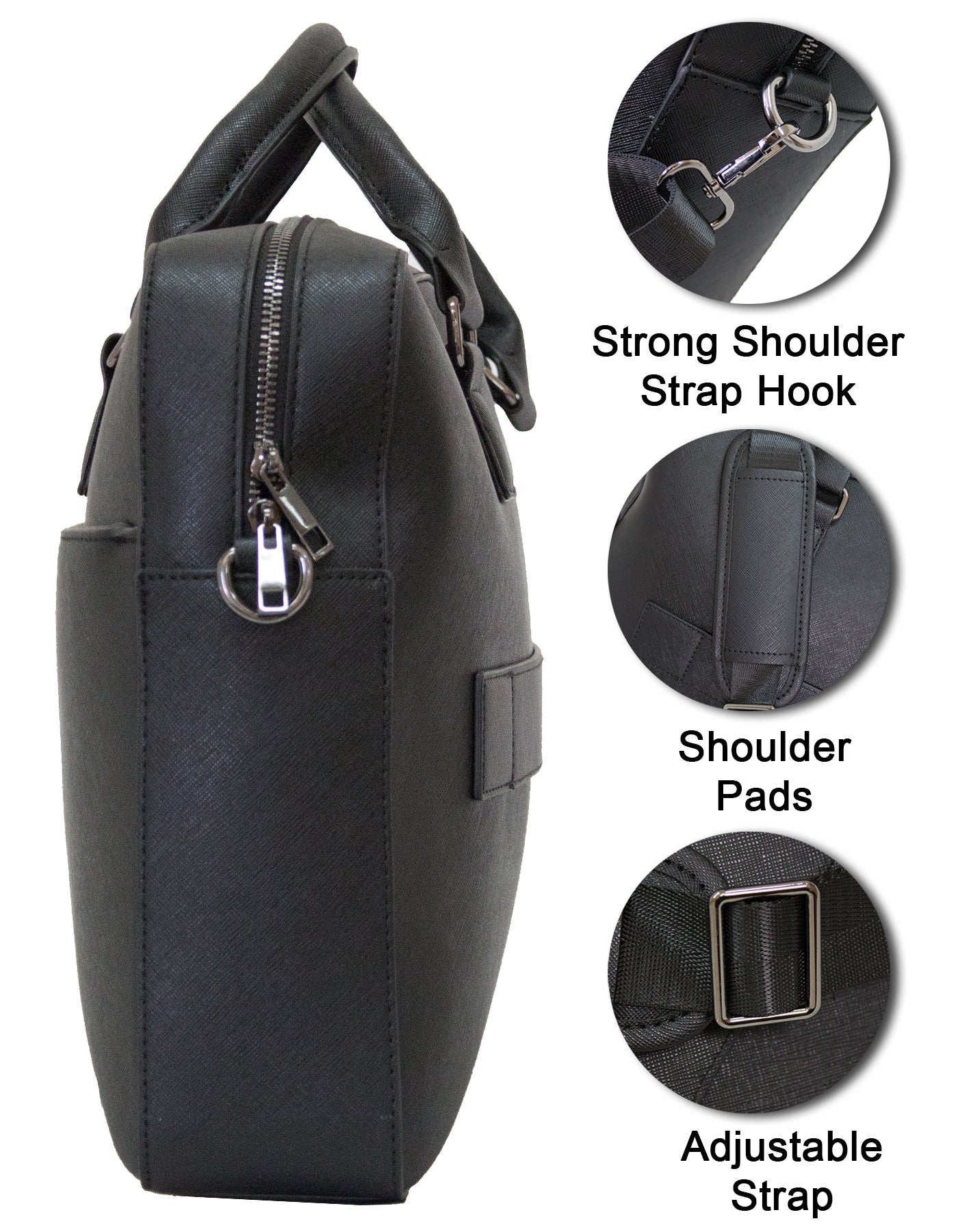 Fino E18-BC02 Faux Leather 17” Laptop Business Briefcase for Travel