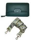 Fino RXH570BLU  Faux Leather 2in1 Crossbody Bag with 2 Removable Straps