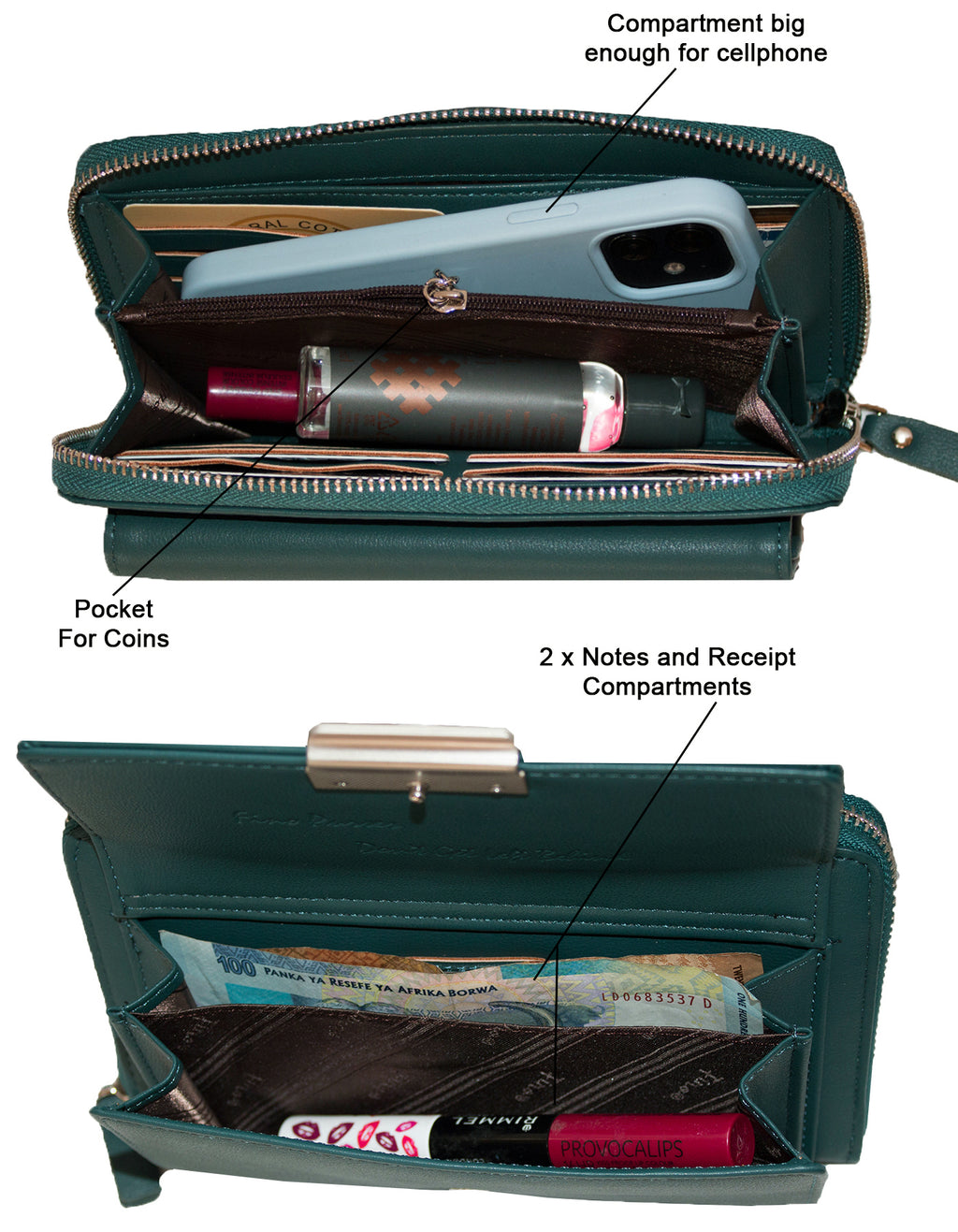 Fino F570+RX240819 Faux Leather 2in1 Crossbody Bag with 2 Removable Straps