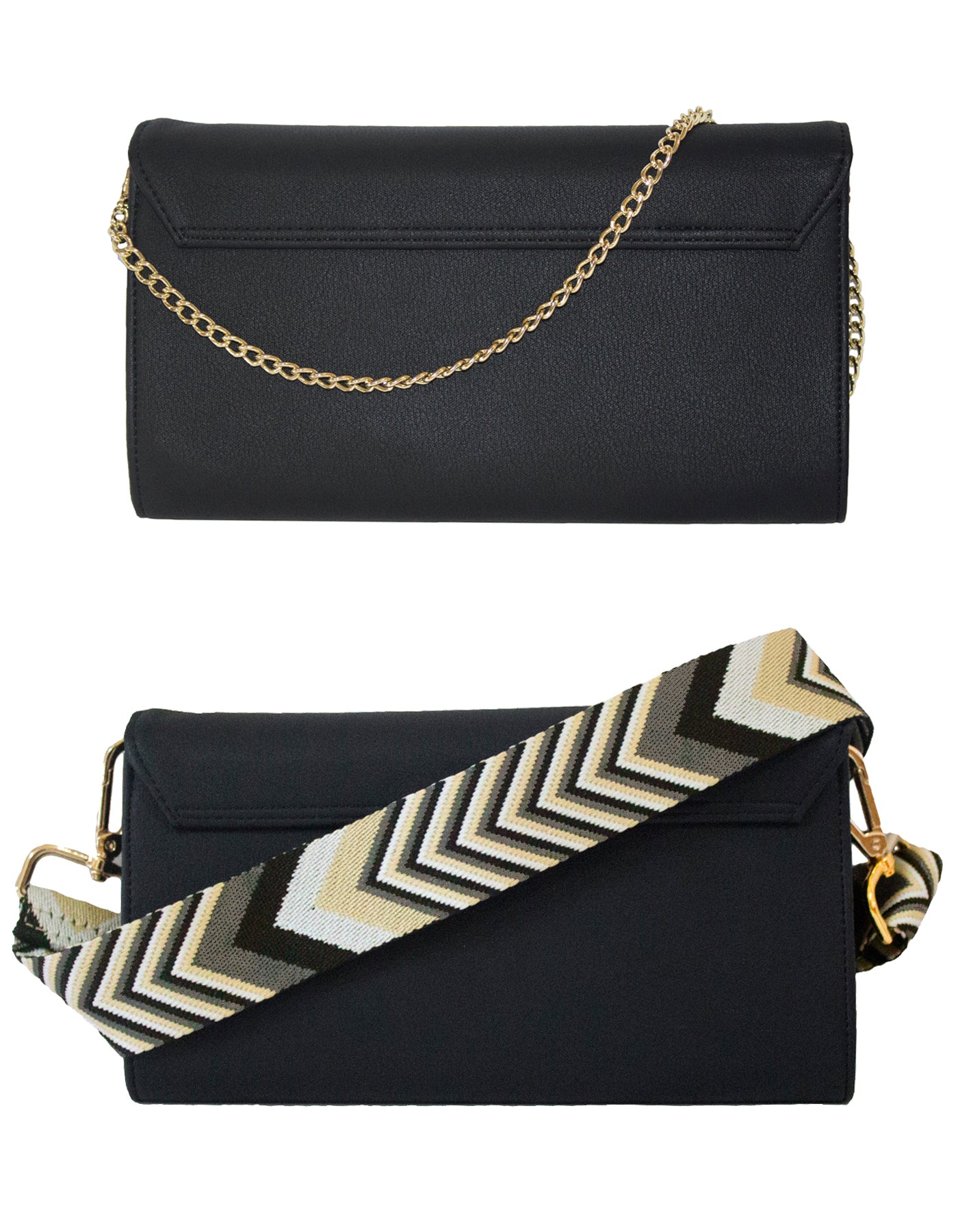 Fino F592-4+RX240819 Faux Leather 2in1 Clutch Bag with 2 Removable Straps