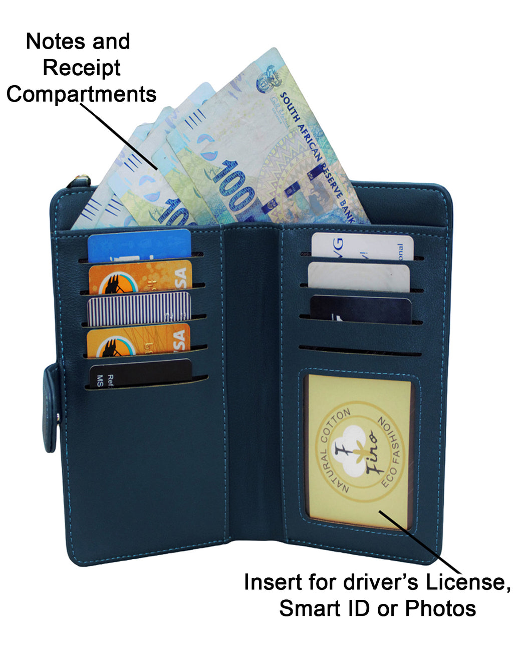 Fino F9705 Faux Leather All in 1 Purse/ Phone Bag with Shoulder Strap