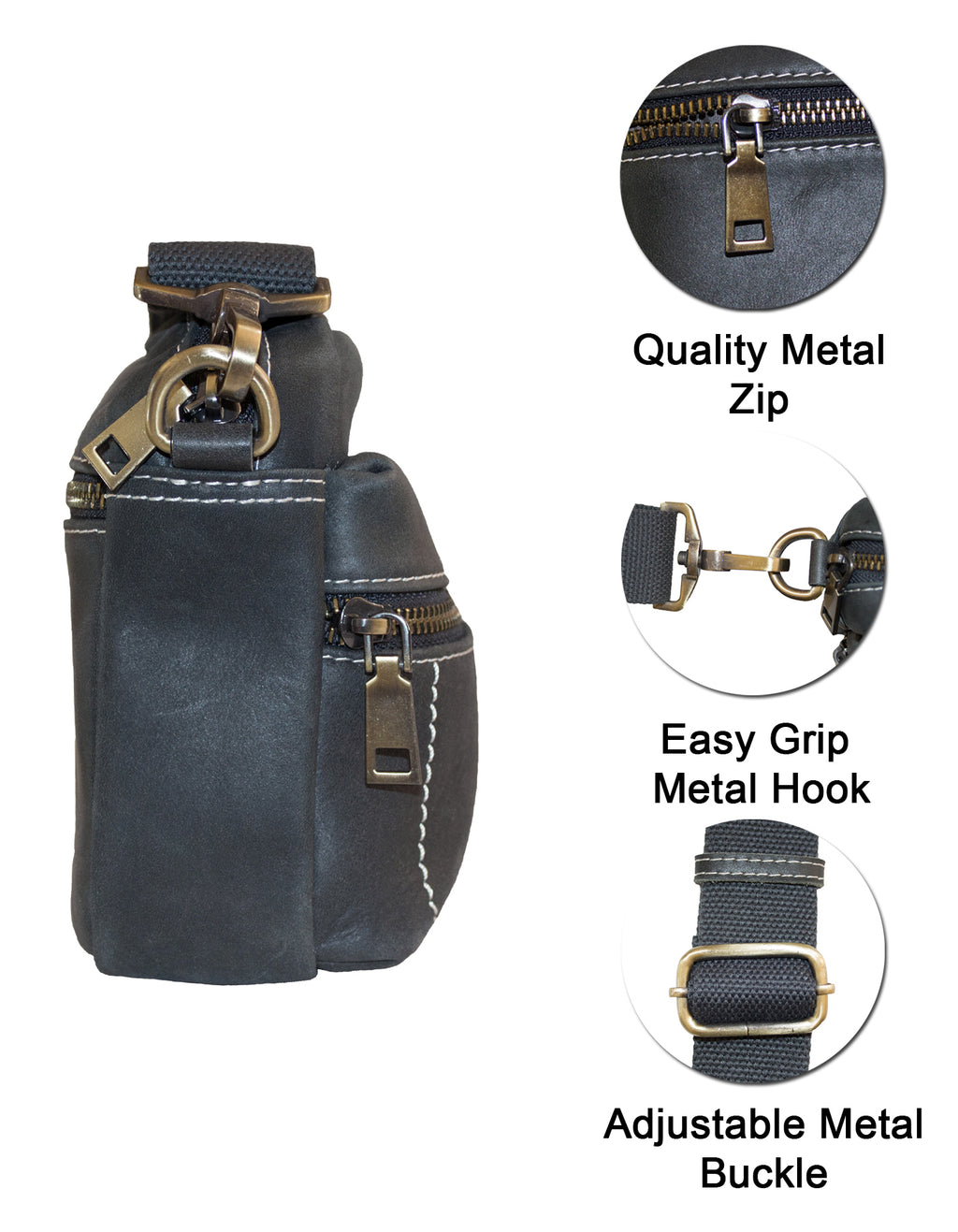 Fino FN-0230 Ladies Full Grain Genuine Leather Sling Bag/ Crossbody