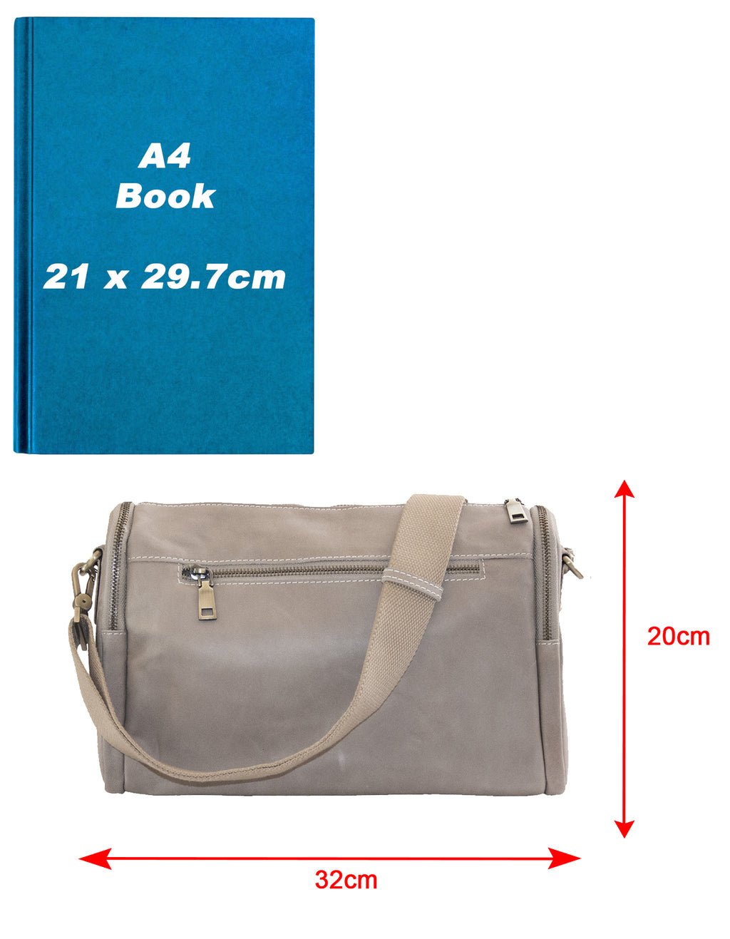 Fino FN-0253 Full Grain Genuine Leather Shoulder/ Crossbody/ Sling Bag
