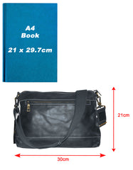 Fino FN-0258 Full Grain Genuine Leather Sling /Crossbody Bag with Stitch