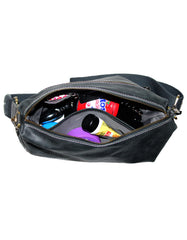 Fino FN-0258 Full Grain Genuine Leather Sling /Crossbody Bag with Stitch