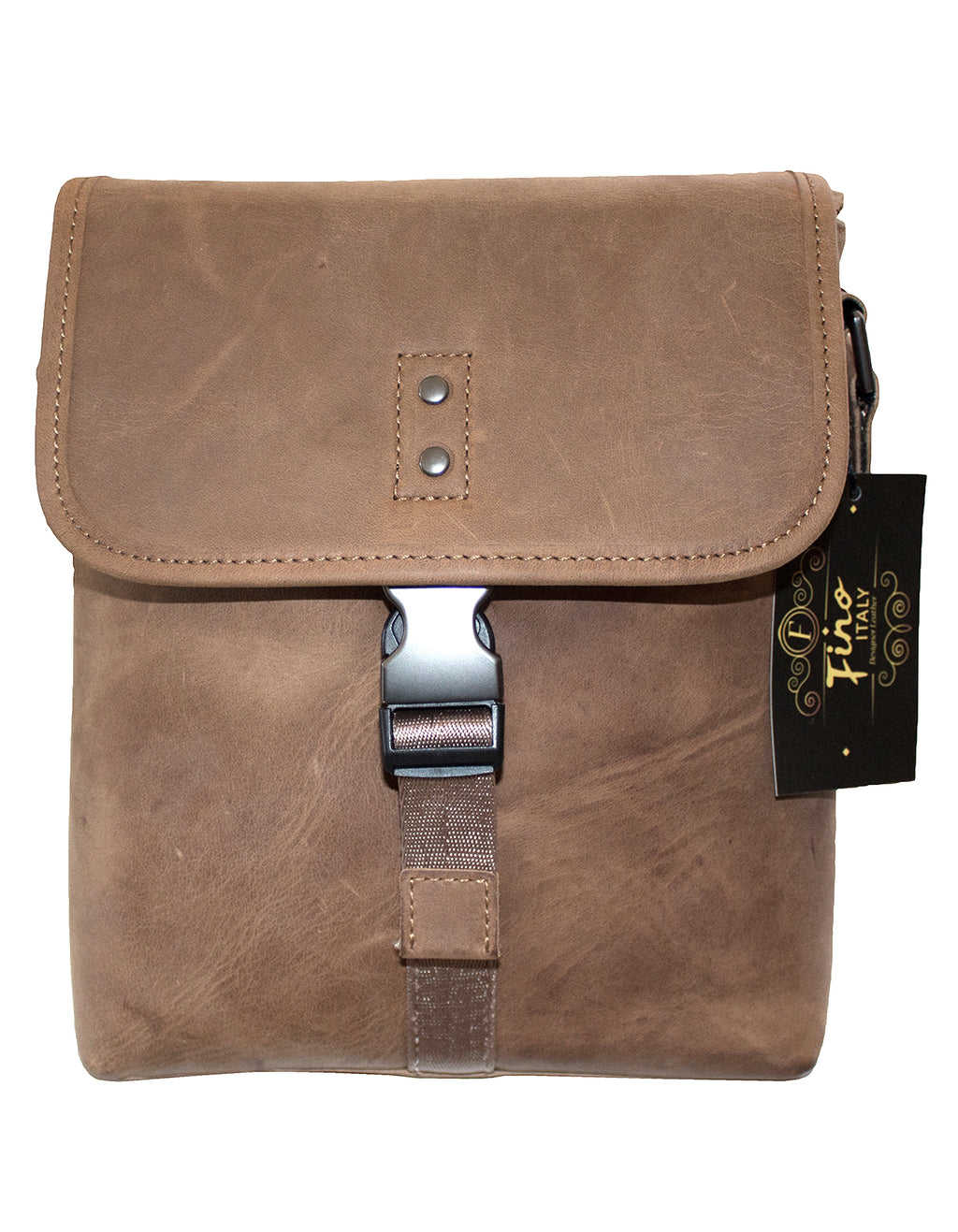 Fino FN-3801B Unisex Full Grain Genuine Leather Sling with Metal Buckle