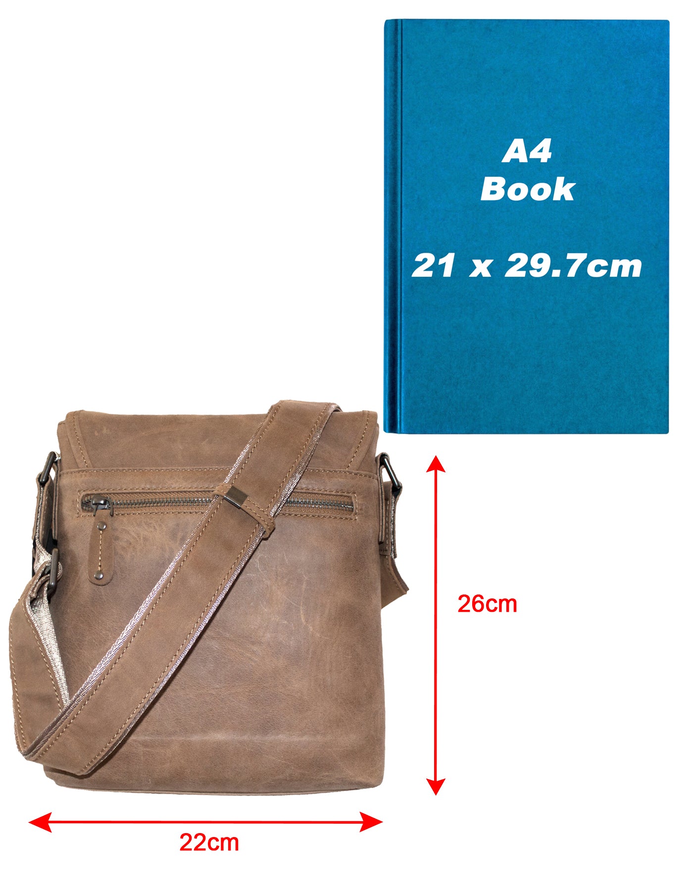 Fino FN-3801B Unisex Full Grain Genuine Leather Sling with Metal Buckle