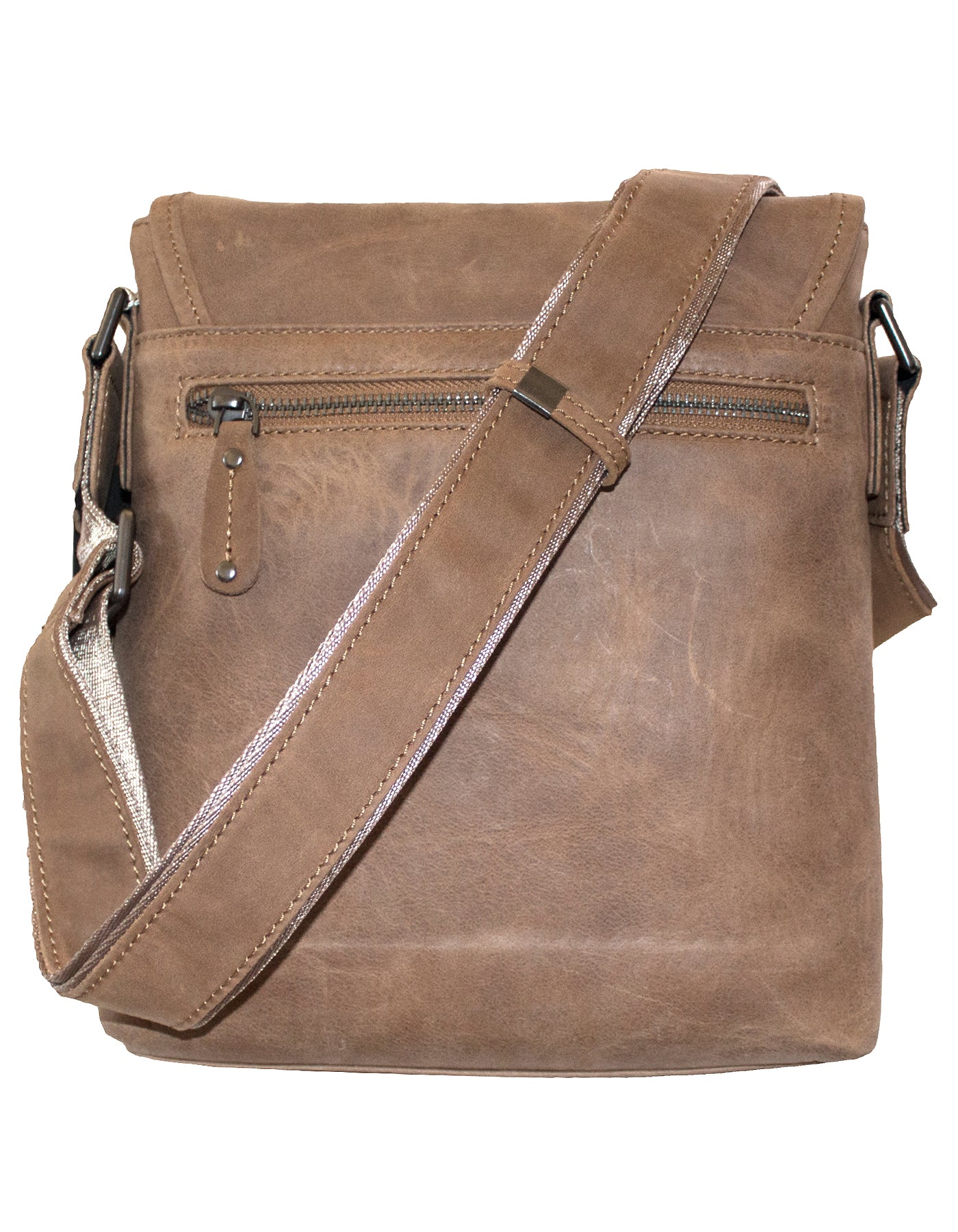 Fino FN-3801B Unisex Full Grain Genuine Leather Sling with Metal Buckle