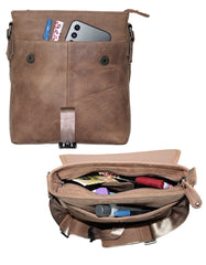 Fino FN-3801B Unisex Full Grain Genuine Leather Sling with Metal Buckle