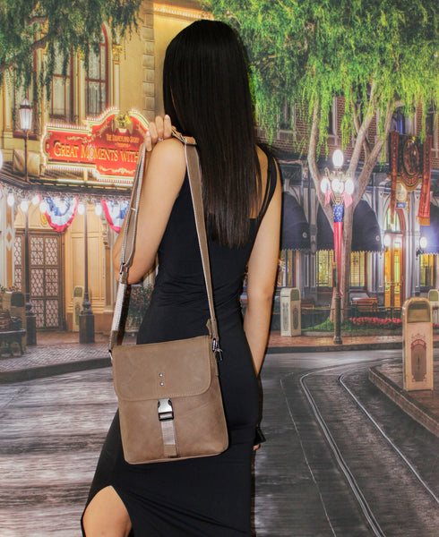 Fino FN-3801B Unisex Full Grain Genuine Leather Sling with Metal Buckle