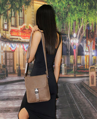 Fino FN-3801B Unisex Full Grain Genuine Leather Sling with Metal Buckle