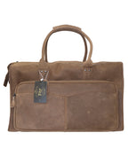 Fino FN-6800 Unisex Full Grain Genuine Leather Travel Duffel Bag