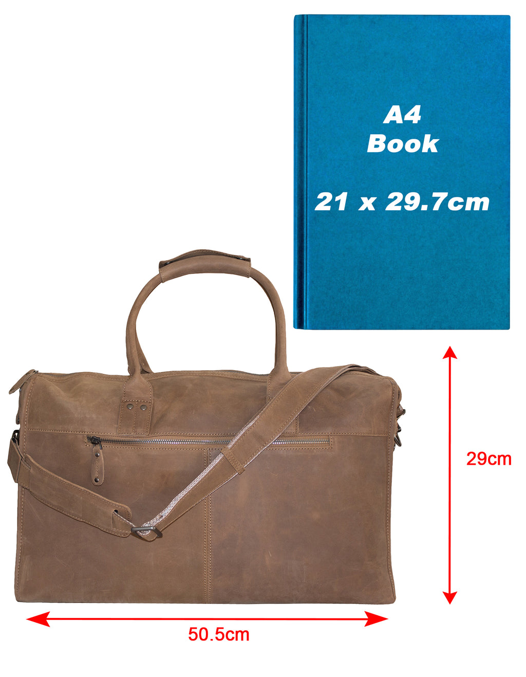 Fino FN-6800 Unisex Full Grain Genuine Leather Travel Duffel Bag