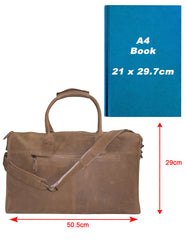 Fino FN-6800 Unisex Full Grain Genuine Leather Travel Duffel Bag