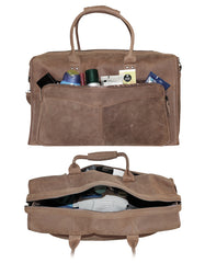 Fino FN-6800 Unisex Full Grain Genuine Leather Travel Duffel Bag