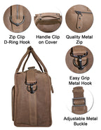 Fino FN-6800 Unisex Full Grain Genuine Leather Travel Duffel Bag