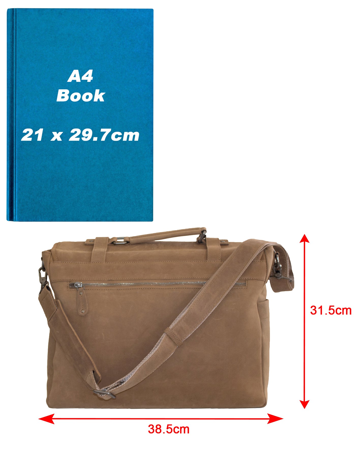 Fino FN-6801 Unisex Full Grain Genuine Leather 15 Inch Laptop Messenger Bag