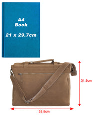 Fino FN-6801 Unisex Full Grain Genuine Leather 15 Inch Laptop Messenger Bag