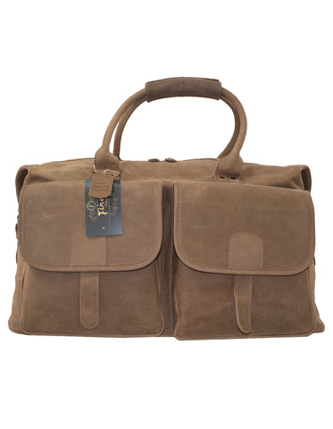Fino FN-6802 Unisex Full Grain Genuine Leather Overnight Duffel Bag