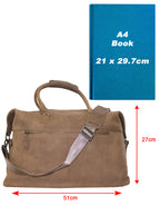 Fino FN-6802 Unisex Full Grain Genuine Leather Overnight Duffel Bag