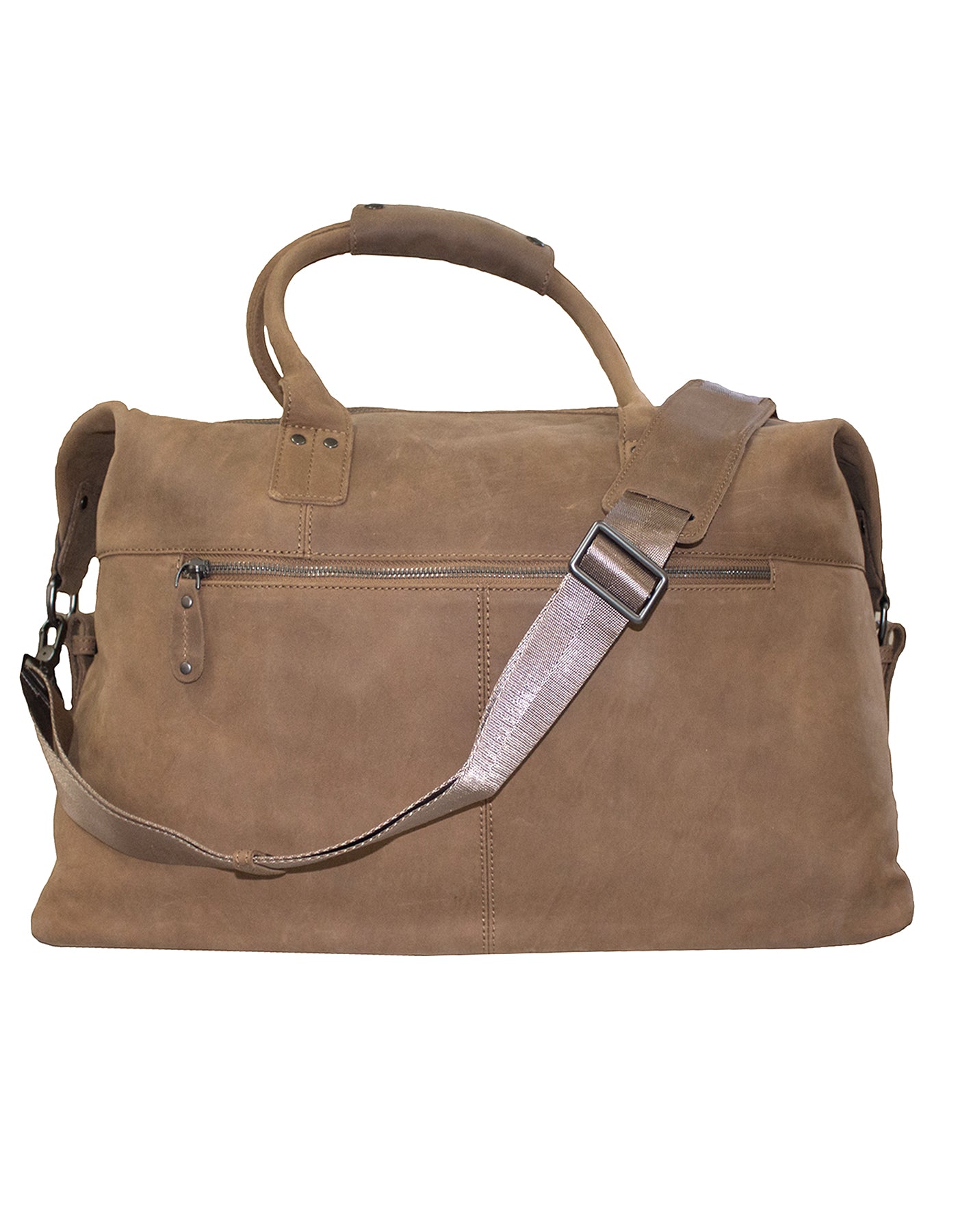 Fino FN-6802 Unisex Full Grain Genuine Leather Overnight Duffel Bag