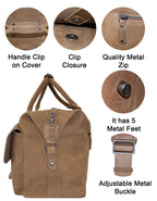 Fino FN-6802 Unisex Full Grain Genuine Leather Overnight Duffel Bag