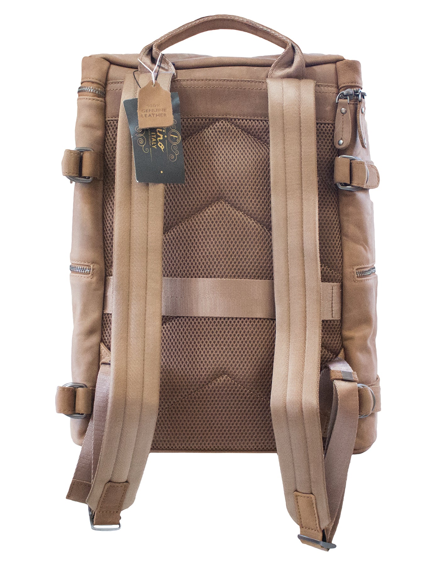 Fino FN-6805 Unisex Full Grain Genuine Leather 15-inch Laptop Backpack