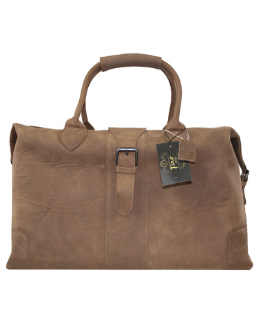 Fino FN-6806 Unisex Full Grain Genuine Leather Weekender Duffel Bag