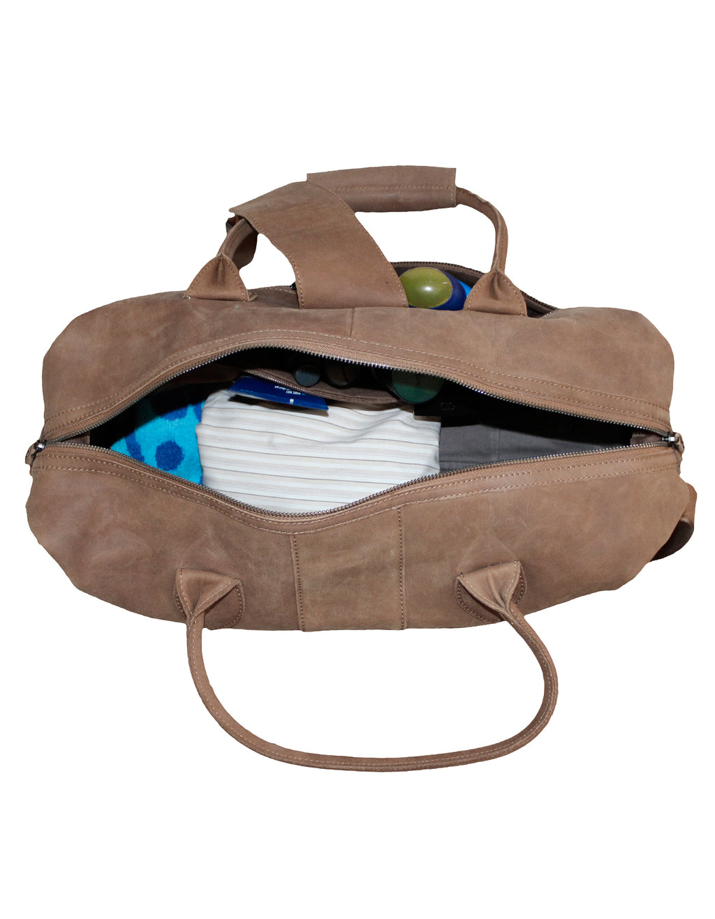 Fino FN-6806 Unisex Full Grain Genuine Leather Weekender Duffel Bag