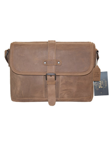 Fino FN-6809 Full Grain Genuine Leather Crossbody bag with Buckle Clip