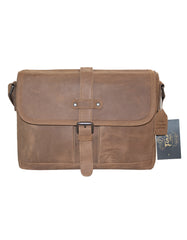 Fino FN-6809 Full Grain Genuine Leather Crossbody bag with Buckle Clip