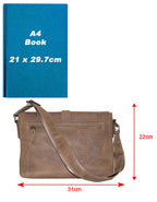 Fino FN-6809 Full Grain Genuine Leather Crossbody bag with Buckle Clip
