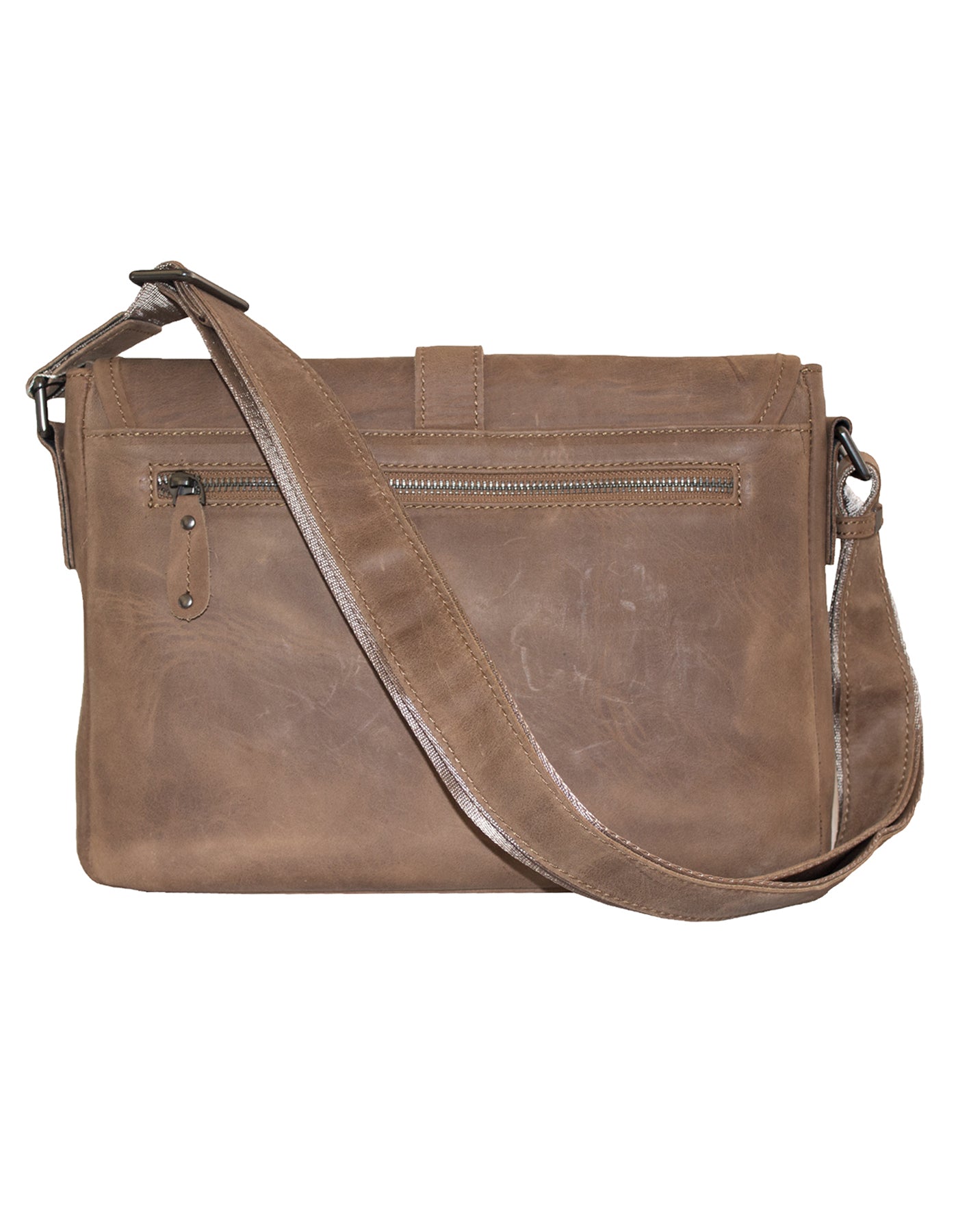 Fino FN-6809 Full Grain Genuine Leather Crossbody bag with Buckle Clip