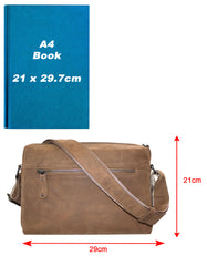 Fino FN-6811 Timeless Full Grain Genuine Leather Crossbody/Sling Bag