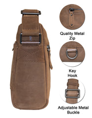 Fino FN-6811 Timeless Full Grain Genuine Leather Crossbody/Sling Bag